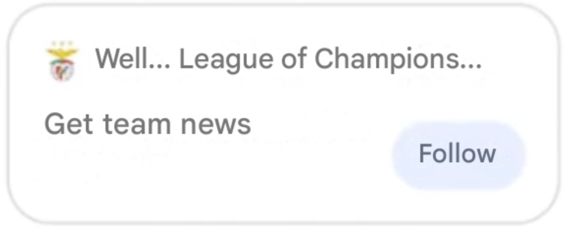 Carte de suivi Google Discover