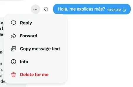 supprimer le message dans x