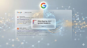 Google teste « Passer les fouilles, démarrer la recherche guidée » conduisant les utilisateurs vers des résultats semblables à ceux d'un guide Web