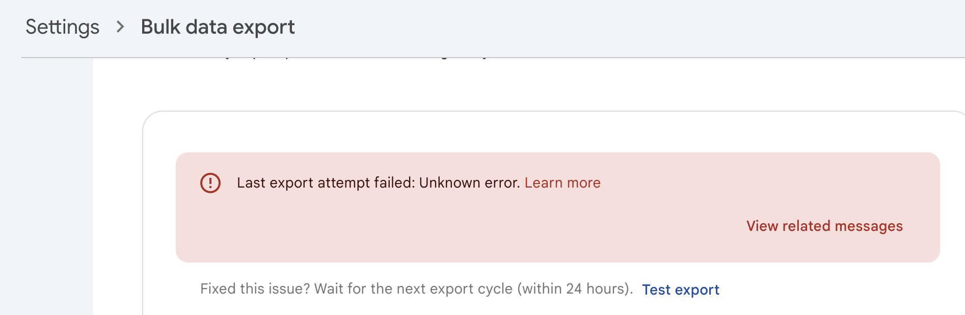 Les exportations Bigquery de la console de recherche Google sont interrompues