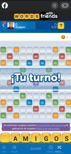 Jeu Mots avec des amis Facebook Messenger