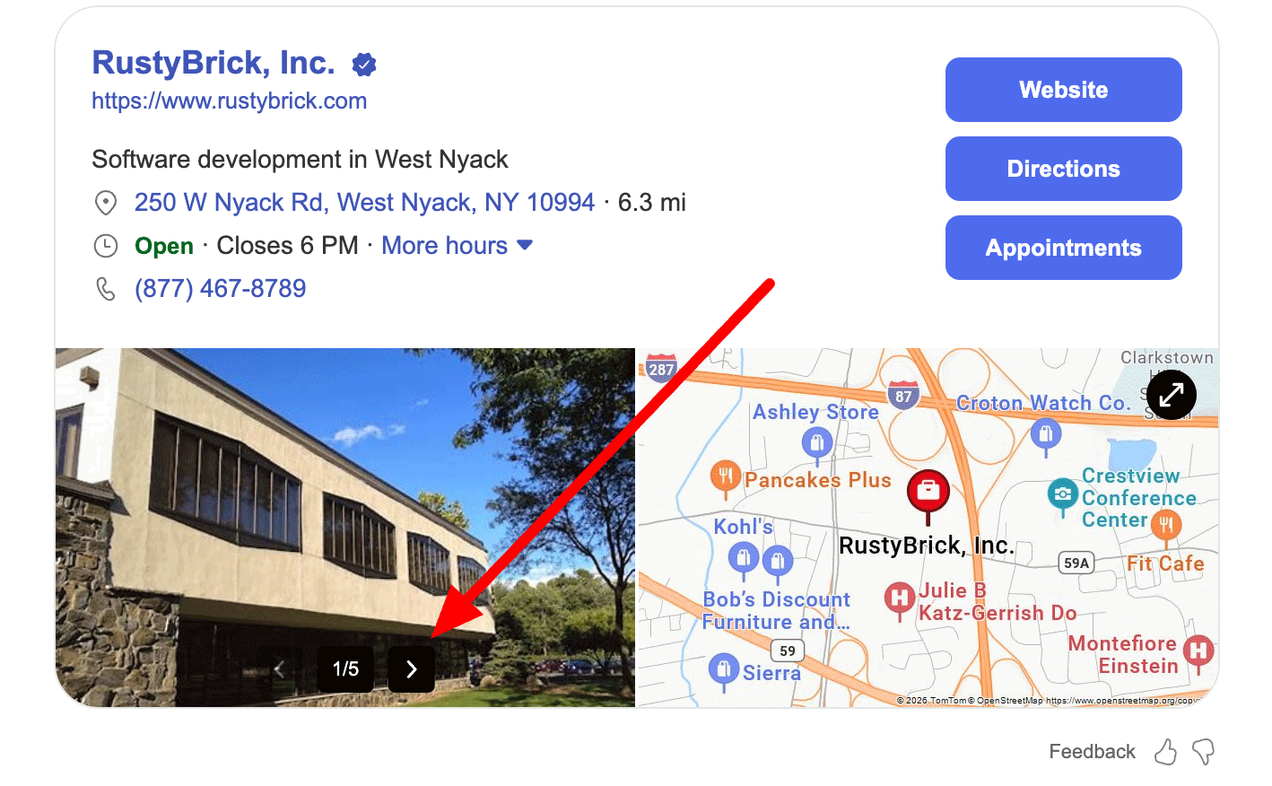 Curseur de photo du panneau local Bing