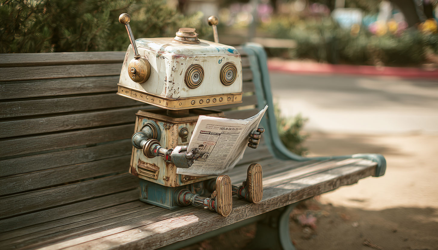Robot Newspaper Bench
