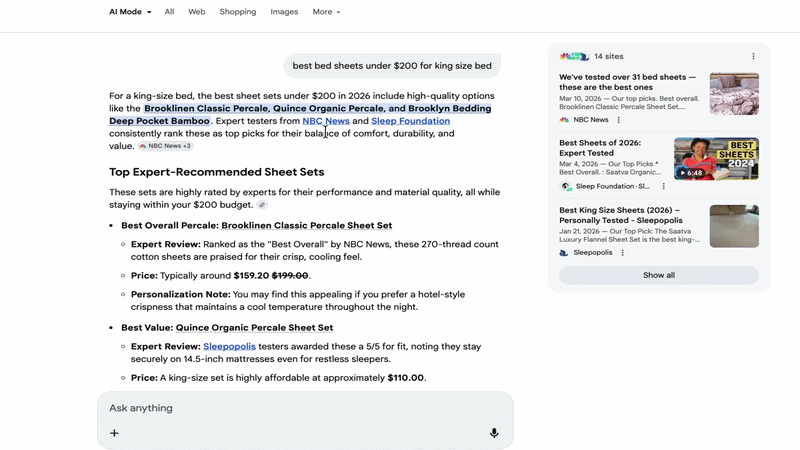 Le mode Google Ai teste les liens vers les cartes superposées
