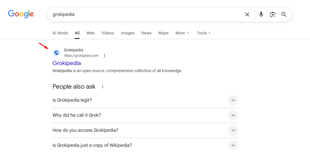 Favicon Grokipedia manquant
