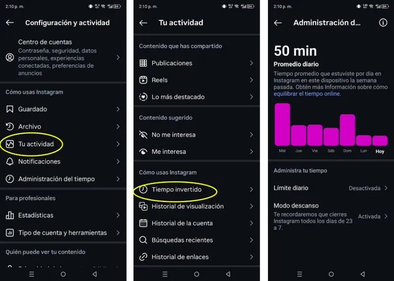 comment connaître le temps que vous passez sur Instagram