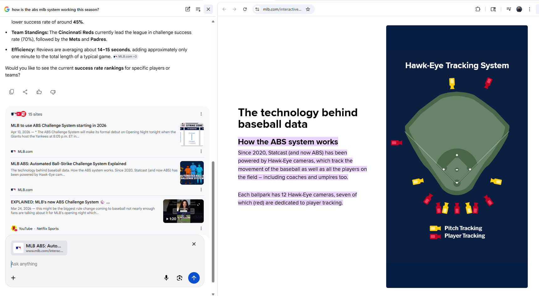 Vue fractionnée en mode IA