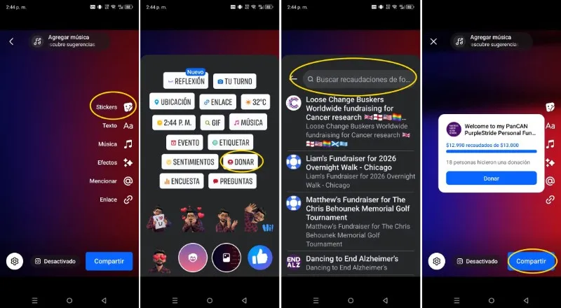 Comment ajouter l'autocollant de don à une histoire Facebook