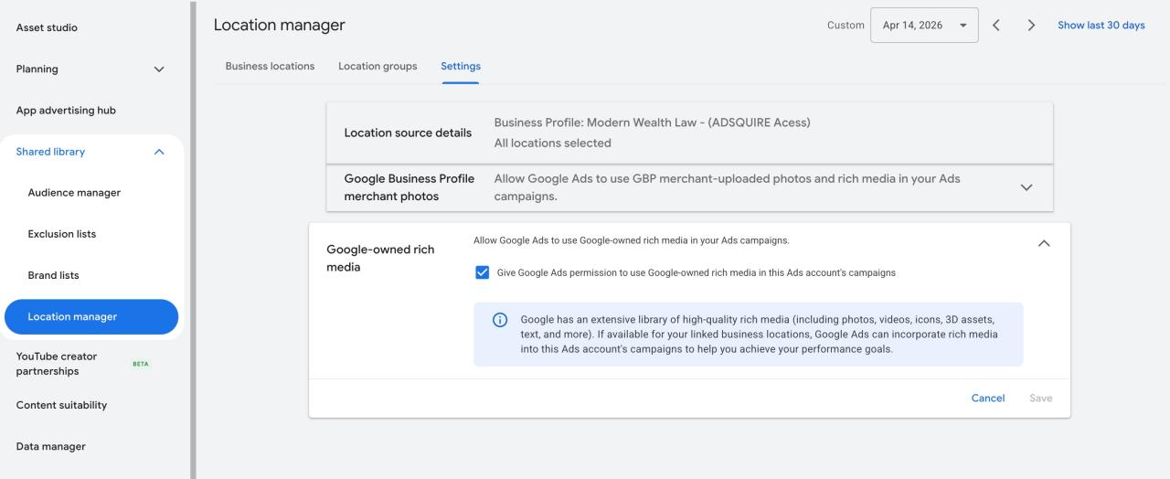 Paramètres des annonces vidéo locales Google