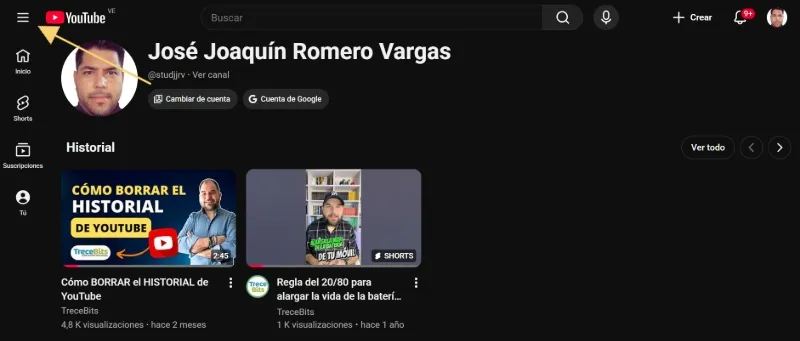 Bouton du menu Paramètres