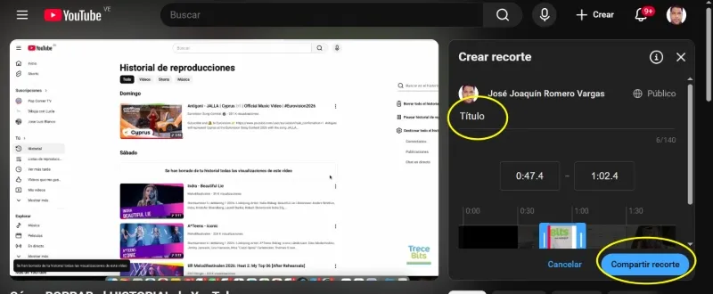 Configurer votre clip YouTube pour placer un titre et le partager