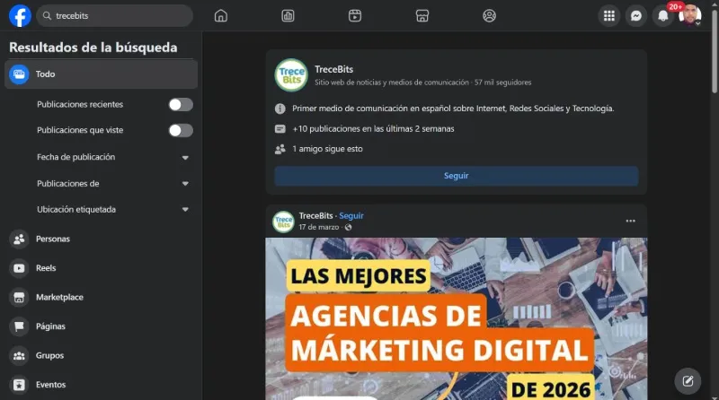 Rechercher des publications sur Facebook et comment utiliser leurs filtres
