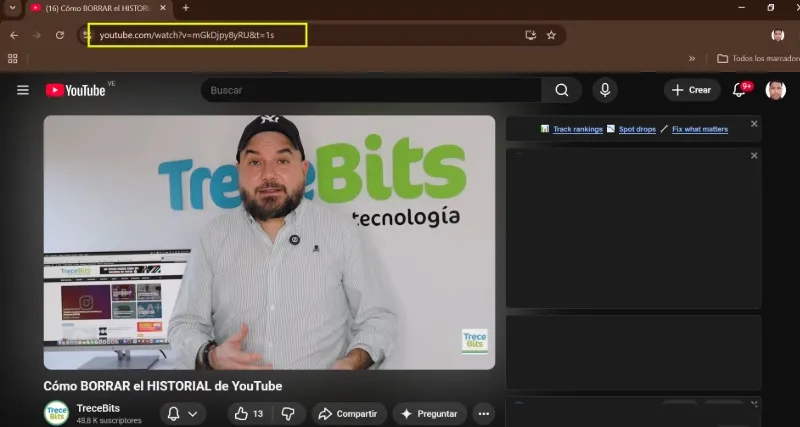 Copiez le lien vidéo YouTube pour le convertir en GIF