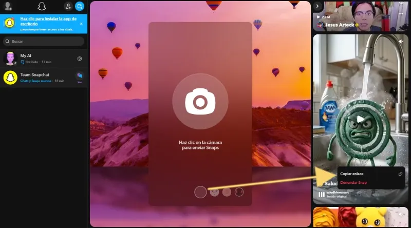 copier le lien Snapchat Spotlight pour l'intégrer