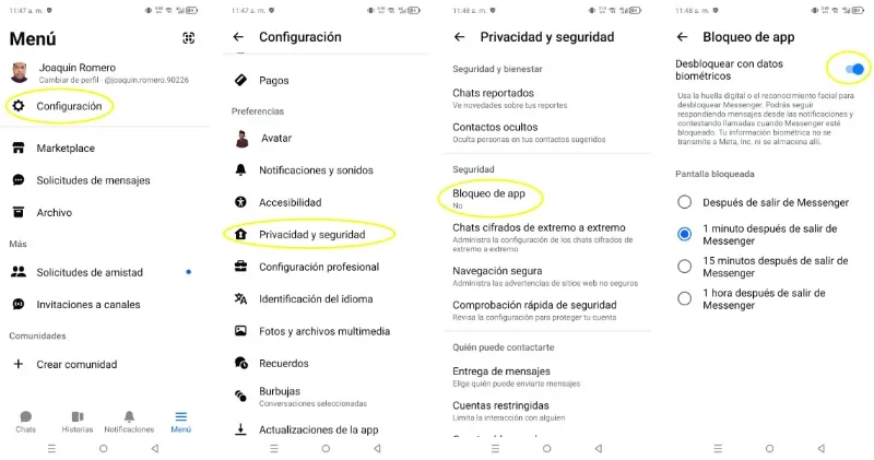 Comment activer le blocage de l'application Facebook Messenger de manière native
