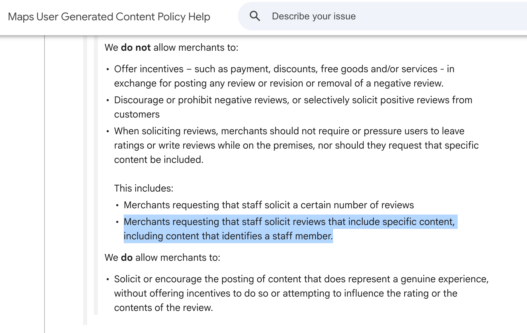 Mise à jour de la politique d'avis de Google