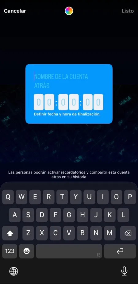 compte à rebours autocollant instagram