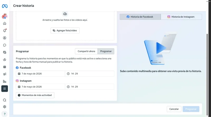 Étapes pour planifier des histoires sur Facebook et Instagram à l'aide de Meta Business Suite