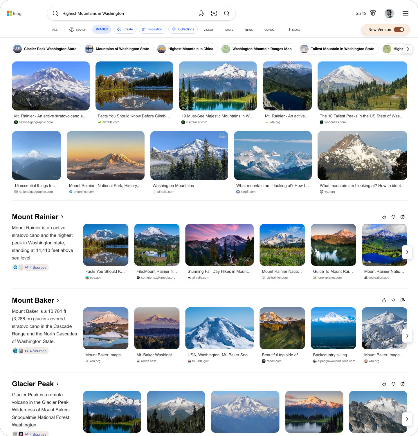 Résultats Bing Image Ai