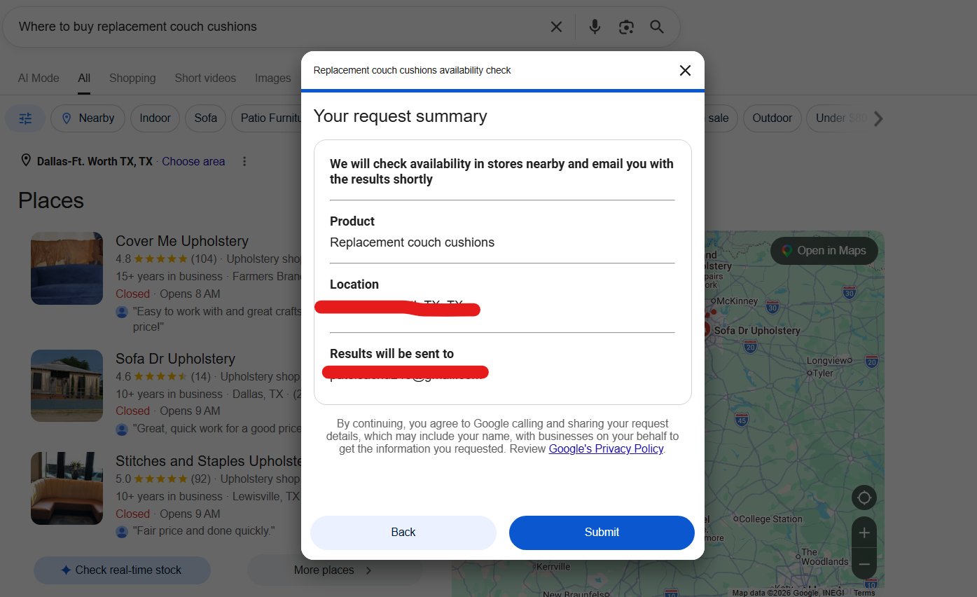 Google Local Check Stock en temps réel3