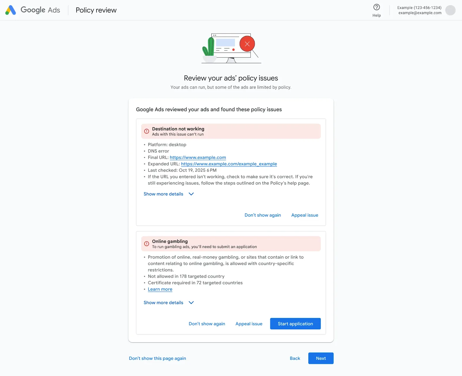 Examens des politiques en temps réel de Google Ads4