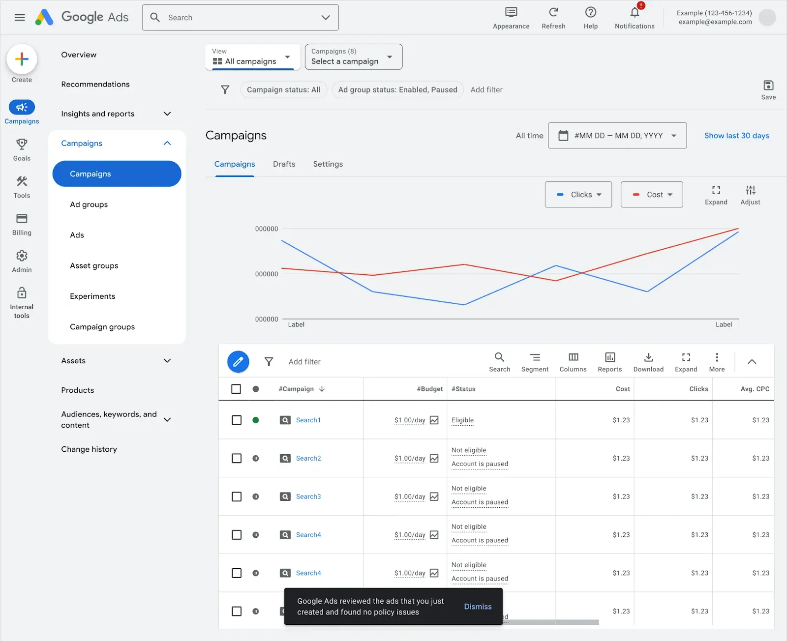 Examens des politiques en temps réel de Google Ads3
