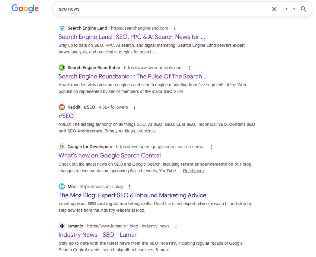 Test de favicon de nom de site Google