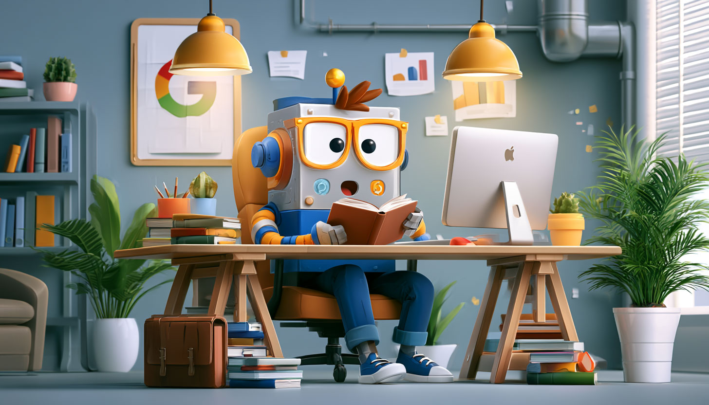 Cute Google Robot Reading Desk