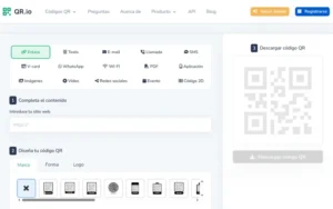 QR.io pour générer des codes QR