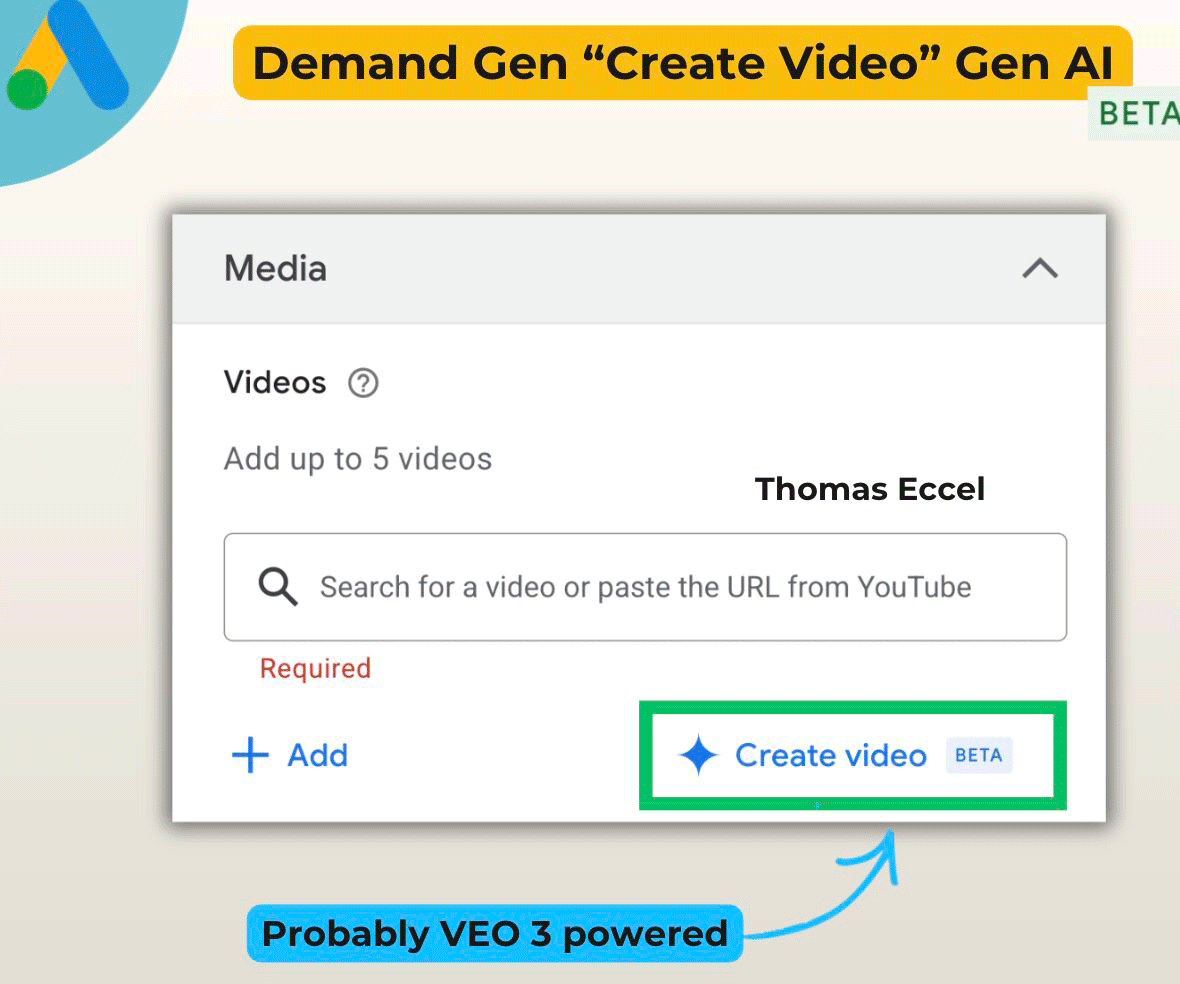 Google Ads crée une vidéo bêta