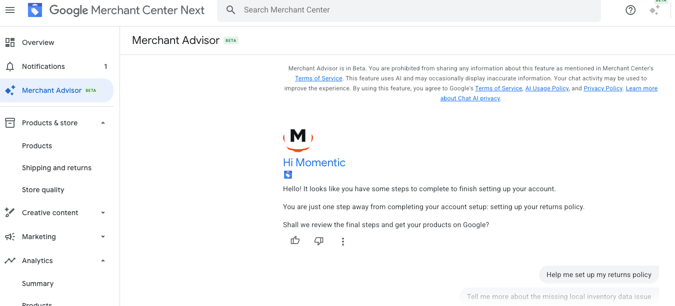 Conseiller marchand Google
