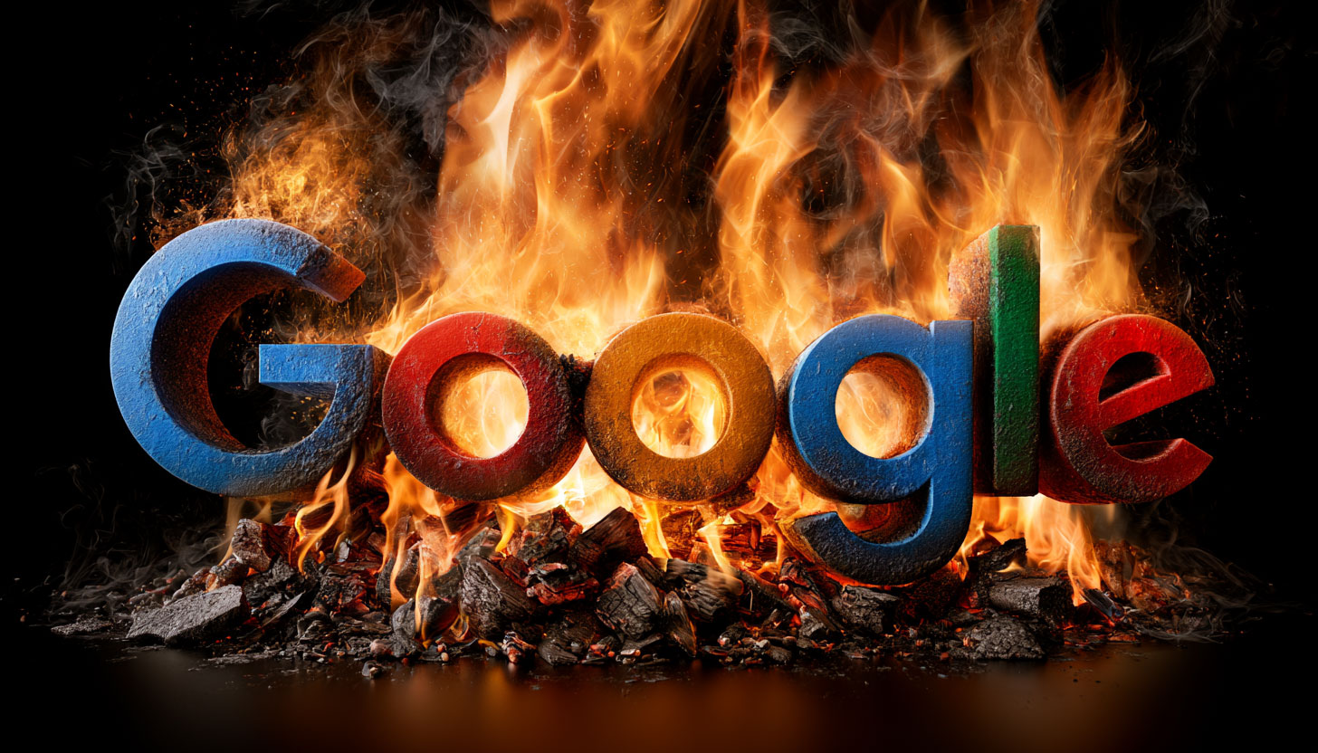 Google Logo Fire