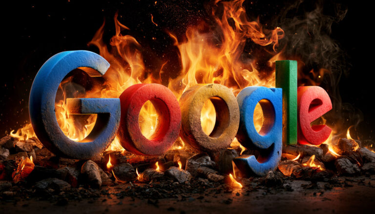 Google Logo Fire