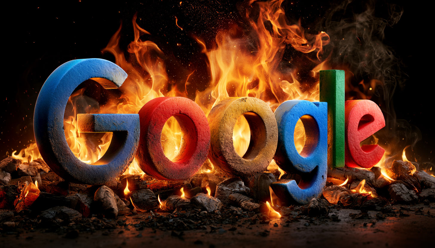 Google Logo Fire