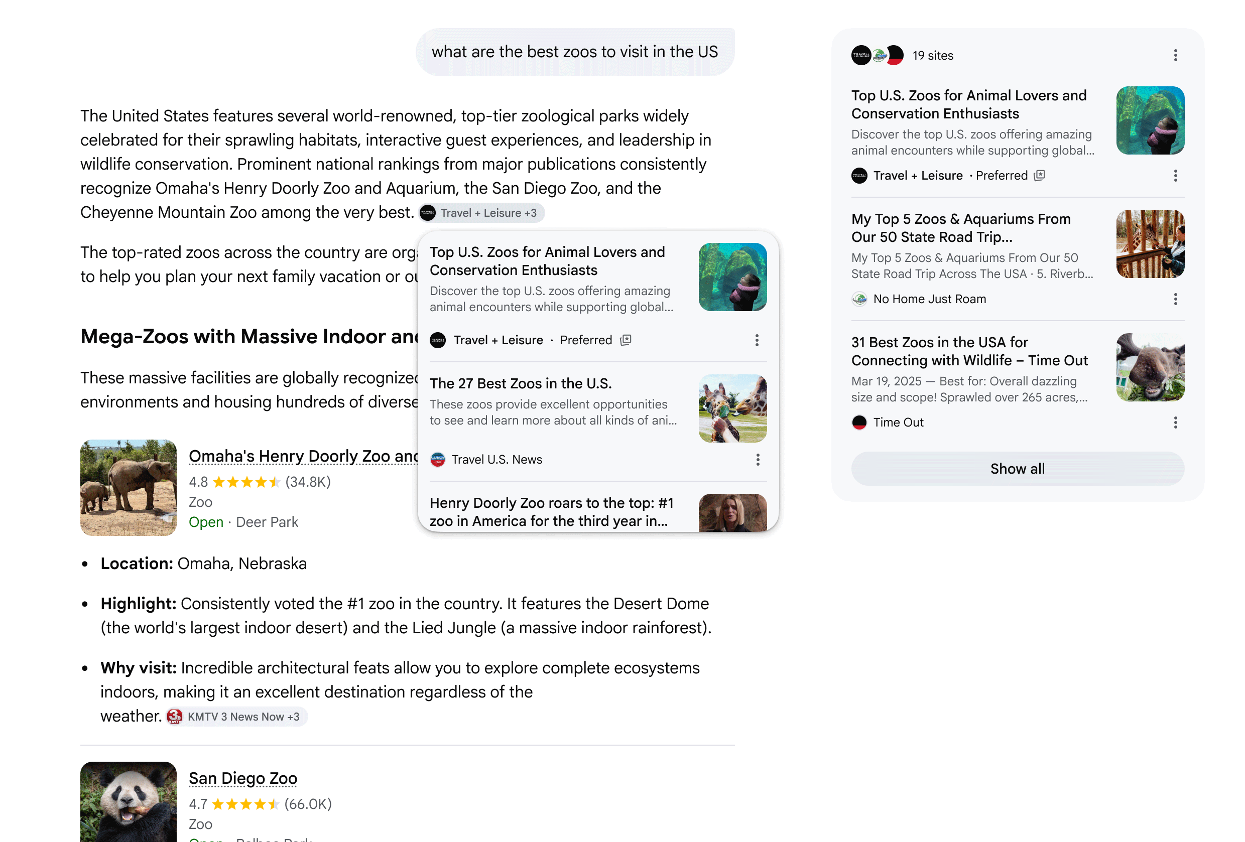 Mode Ai des sources préférées de Google