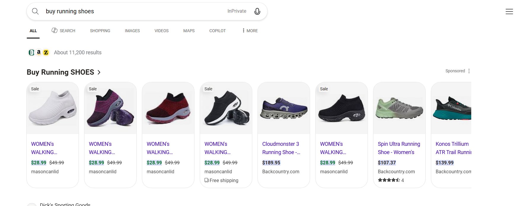 Prix ​​​​de vente Bing Annonces Shopping