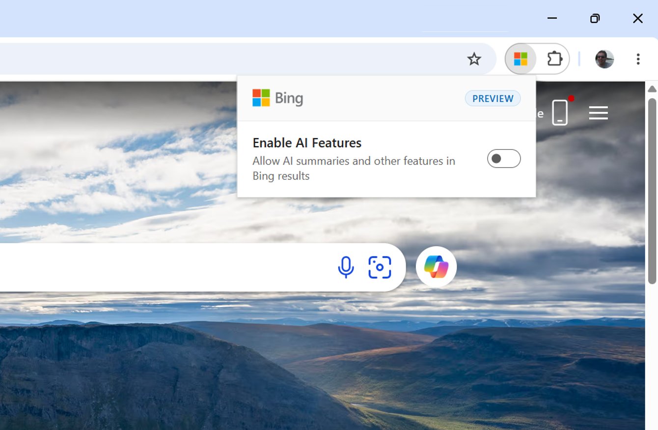 Bing désactiver l’extension du navigateur Ai