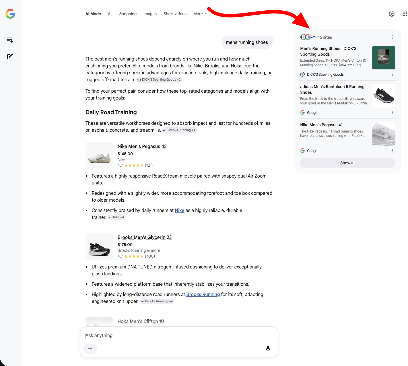 Les citations du mode Google Ai comptent en tête