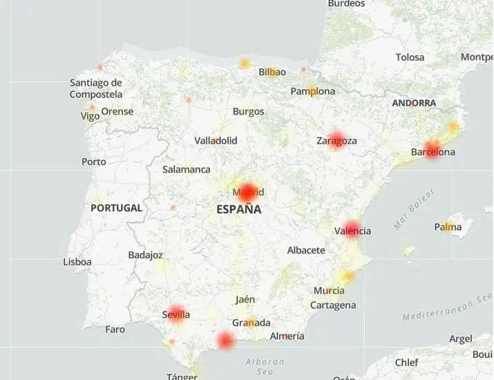 Crash d'Instagram en Espagne