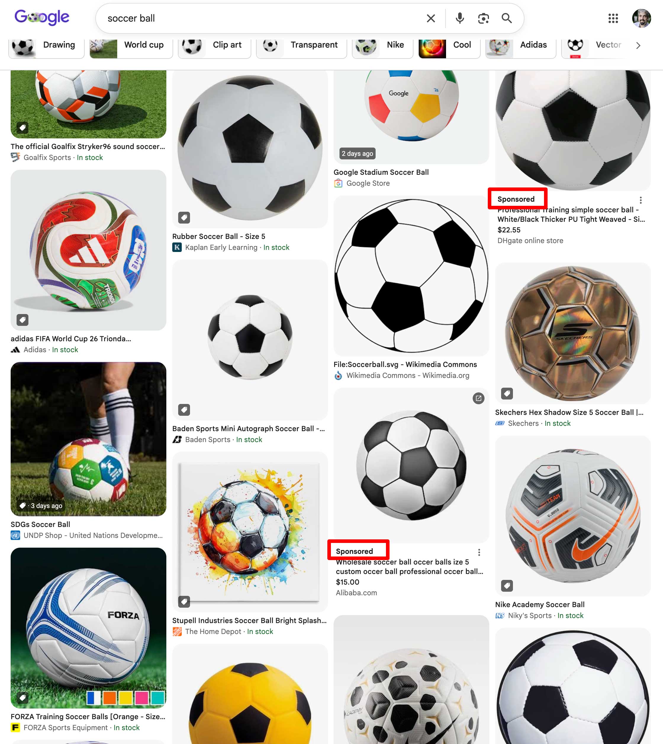 Annonces mixtes de recherche d'images Google