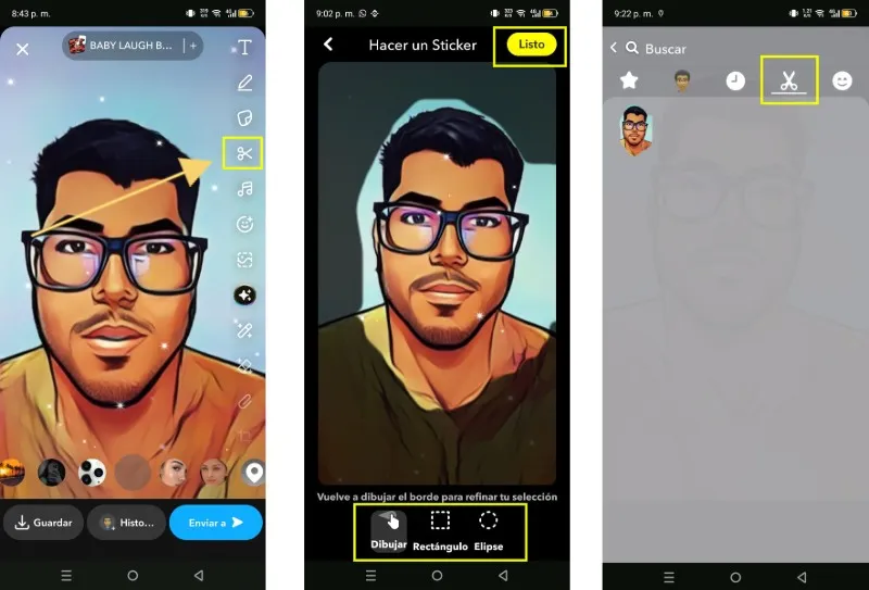 Étapes pour créer un autocollant sur Snapchat