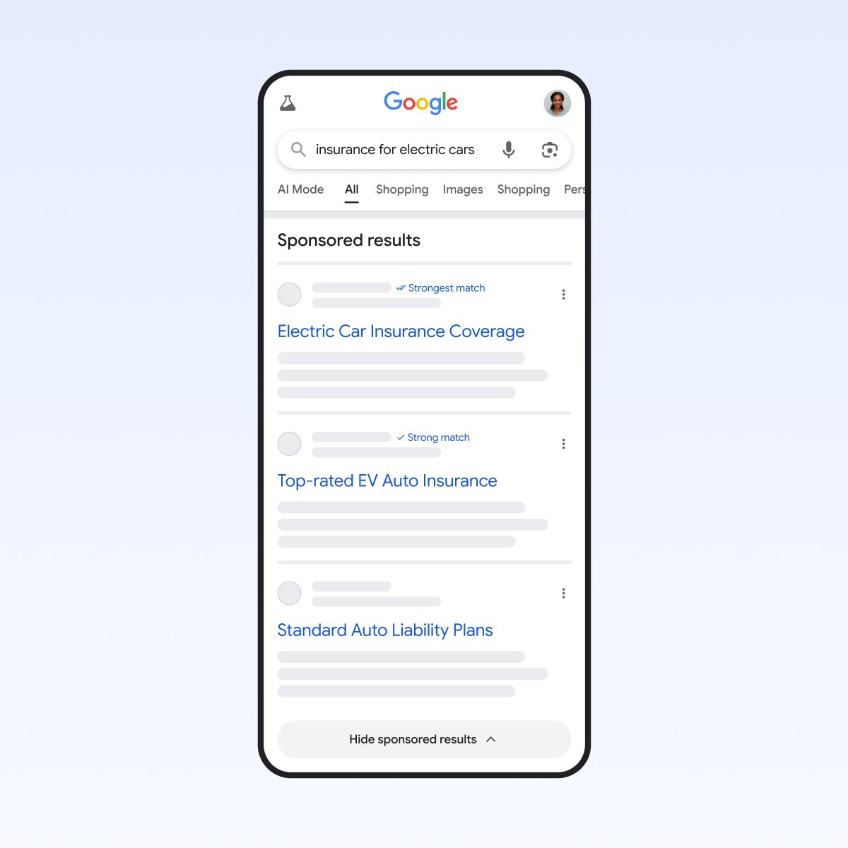 Étiquettes sponsorisées à forte correspondance Google Ads