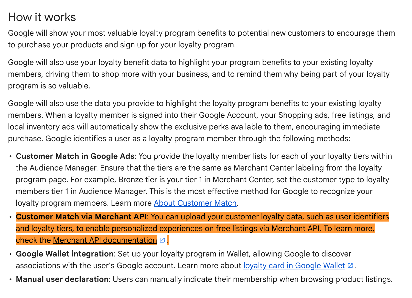 API du marchand de ciblage client Google