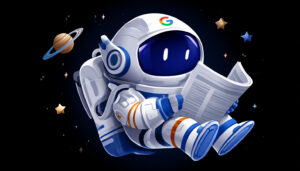 Google Robot Astronaut Newspaper