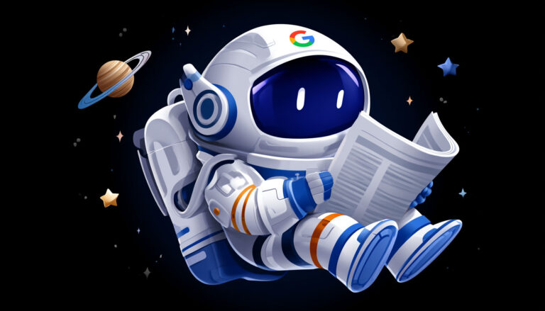 Google Robot Astronaut Newspaper