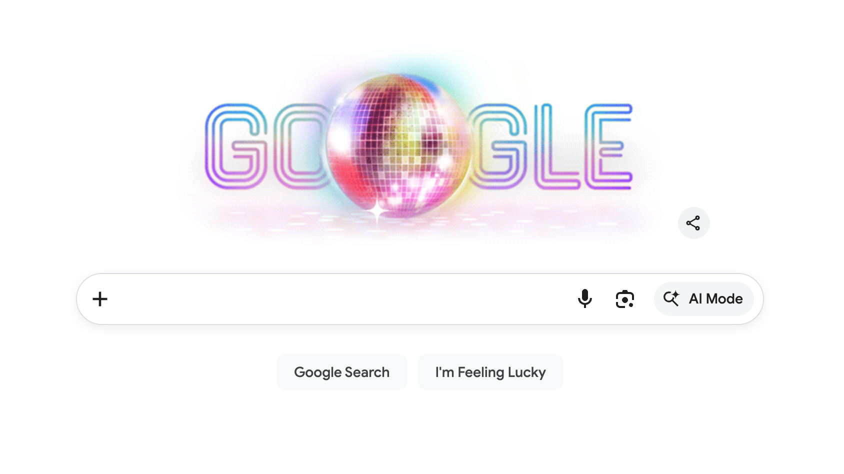 Page d'accueil de Google Disco Doodle