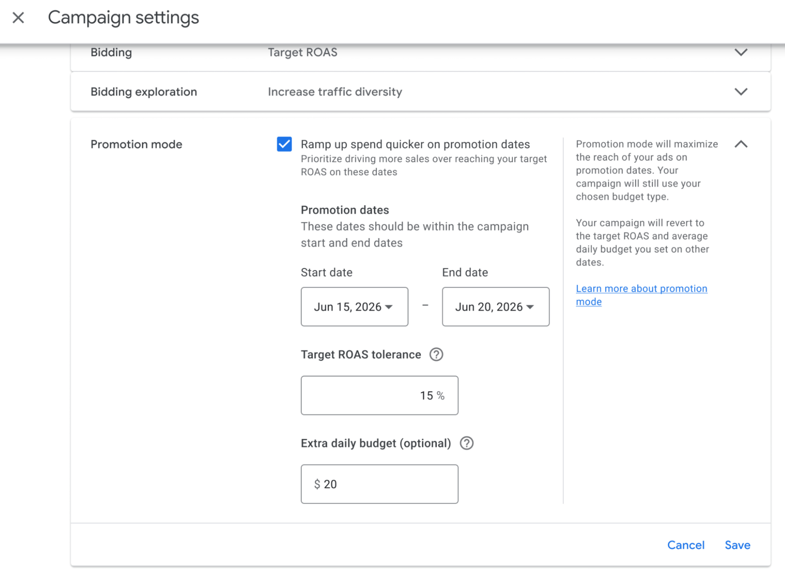 Mode de promotion des annonces Google