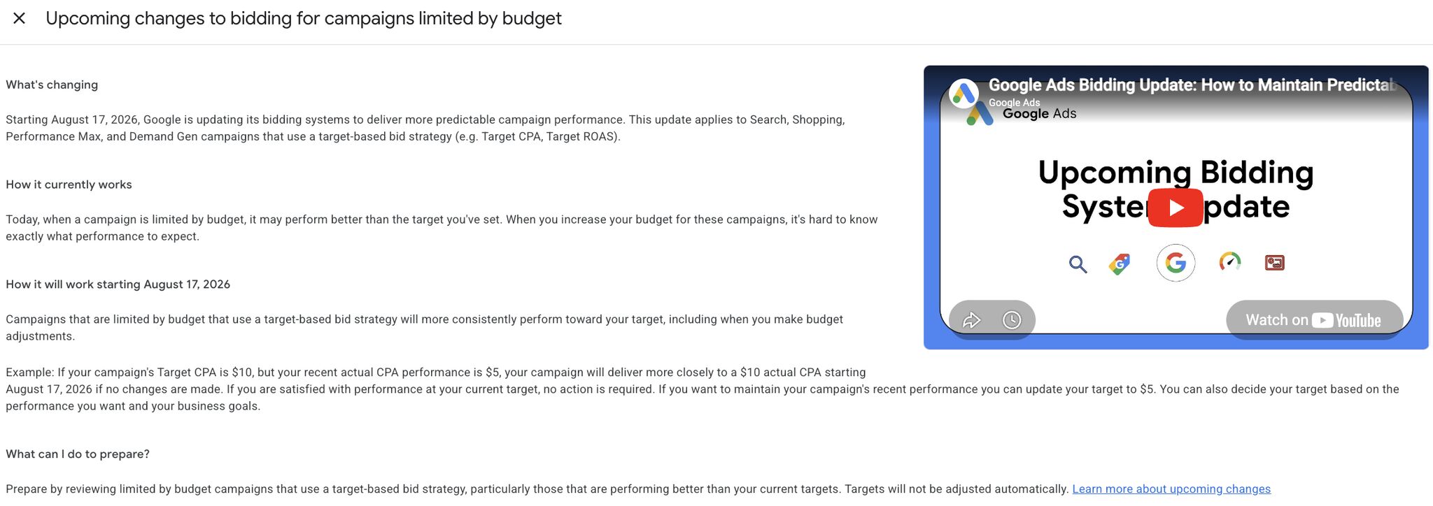 Campagnes d'enchères Google Ads E-mail à budget limité