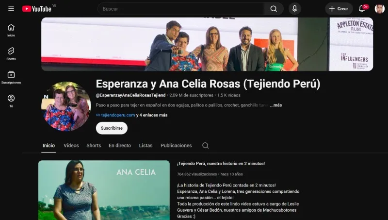 Chaîne Weaving Peru de l'un des grands-parents les plus populaires sur YouTube