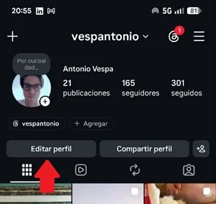 Changement de profil